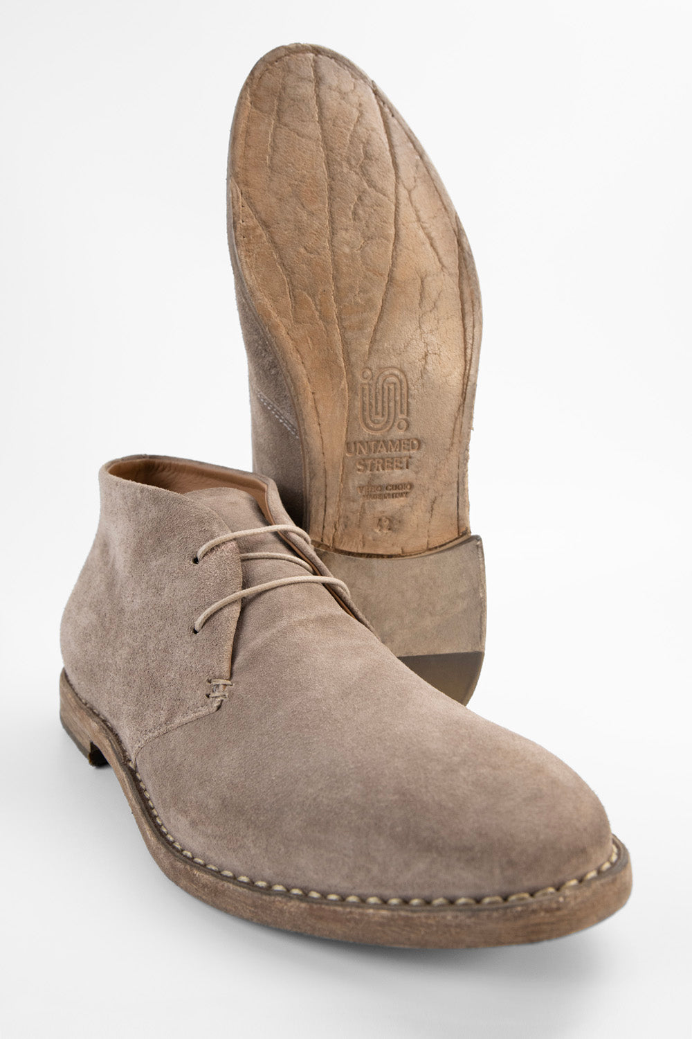 HAVEN sandstone suede chukka boots.