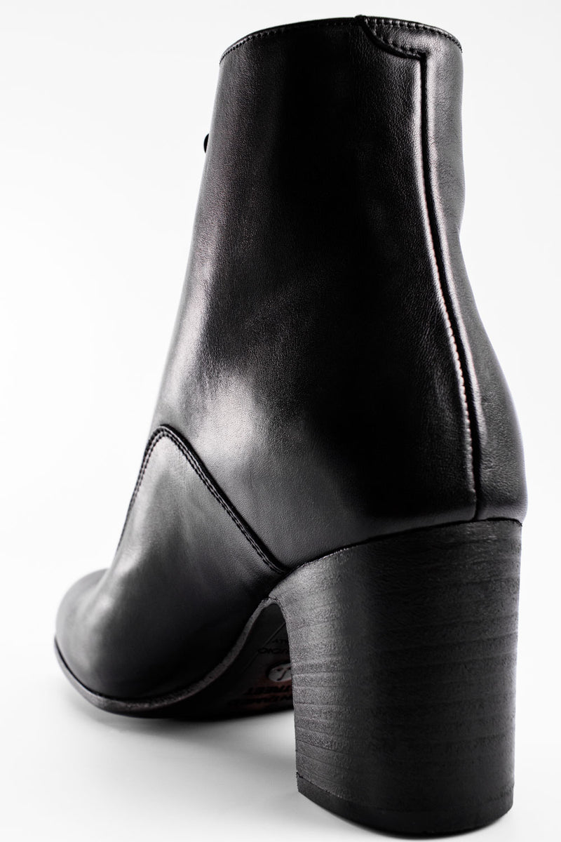 MOORE infinite-black lace-up boots.