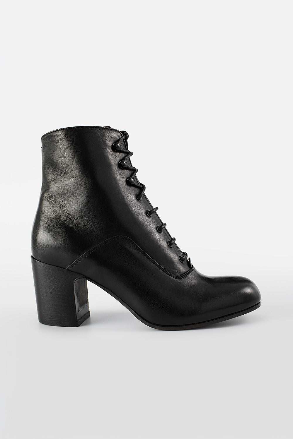 MOORE infinite-black lace up boots.
