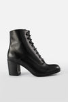 MOORE infinite-black lace-up boots.
