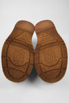 AJAX cognac distressed lightweight sneakers.