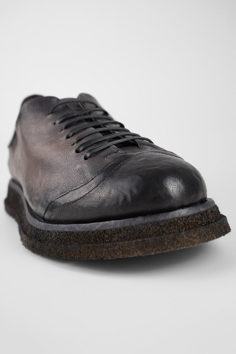 AJAX steel-grey distressed lightweight sneakers.