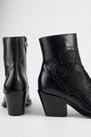 AUSTIN jade-black suede texan boots.