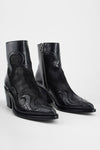 AUSTIN jade-black suede texan boots.