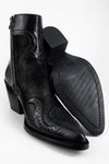 AUSTIN jade-black suede texan boots.