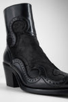 AUSTIN jade-black suede texan boots.