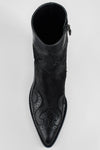 AUSTIN jade-black suede texan boots.