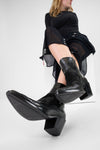 AUSTIN jade-black suede texan boots.