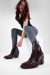 AUSTIN garnet-red suede texan boots.