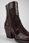 AUSTIN garnet-red suede texan boots.