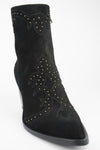 AUSTIN black suede studded texan boots.