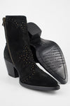 AUSTIN black suede studded texan boots.