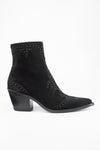 AUSTIN black suede studded texan boots.