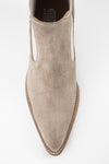 AUSTIN light-sand suede low chelsea texan boots.