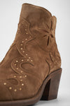 AUSTIN sunset-tan suede embellished texan boots.