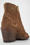 AUSTIN sunset-tan suede embellished texan boots.