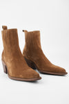 AUSTIN sunset-tan suede hidden chelsea texan boots.