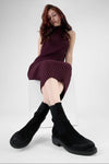 AVERY charcoal-black suede chelsea boots.