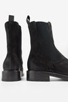 AVERY charcoal-black suede chelsea boots.