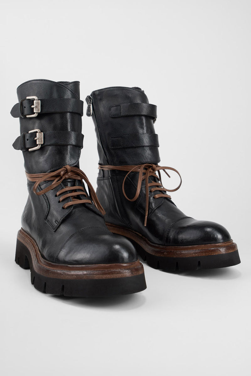 BLAKE urban-black welted buckle bikers.