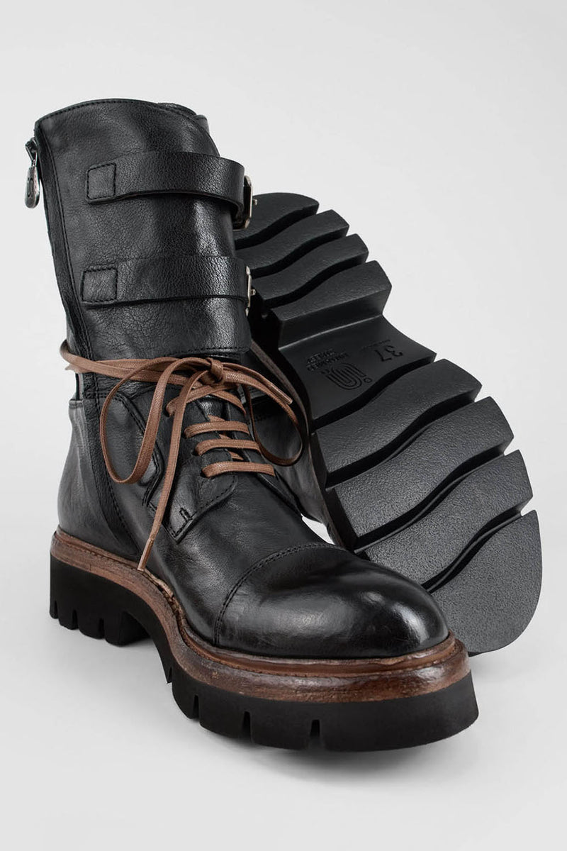 BLAKE urban-black welted buckle bikers.