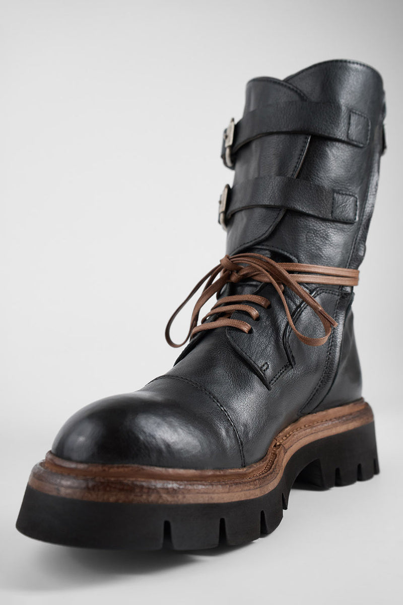 BLAKE urban-black welted buckle bikers.