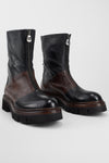 BLAKE tan & black welted zipped boots.