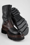 BLAKE tan & black welted zipped boots.