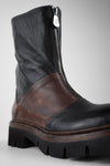 BLAKE tan & black welted zipped boots.