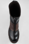 BLAKE tan & black welted zipped boots.
