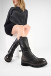 BLAKE dusk-grey welted back-laced boots.