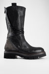 BLAKE darken-grey welted back-laced boots.