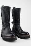 BLAKE darken-grey welted back-laced boots.