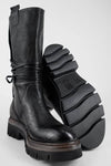 BLAKE darken-grey welted back-laced boots.