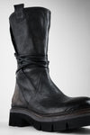 BLAKE darken-grey welted back-laced boots.