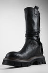 BLAKE darken-grey welted back-laced boots.