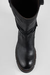 BLAKE darken-grey welted back-laced boots.