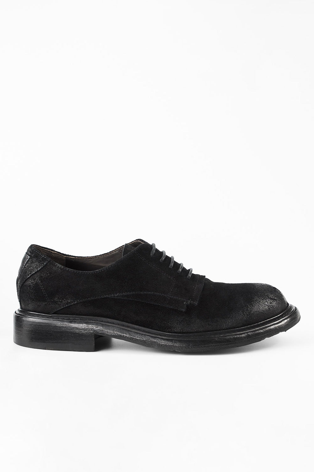 YALE distressed-black welted derby lace up boots | untamed