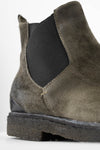 BROMPTON dark-moss suede chelsea boots.