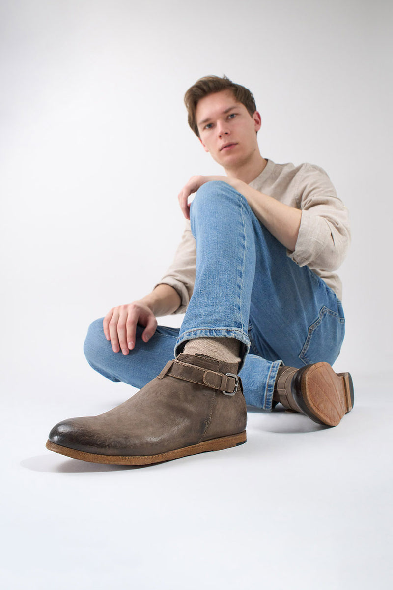 BRUCE dry-terra buckle ankle boots.