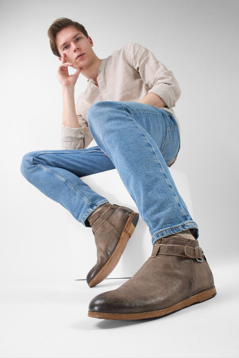 BRUCE dry-terra buckle ankle boots.