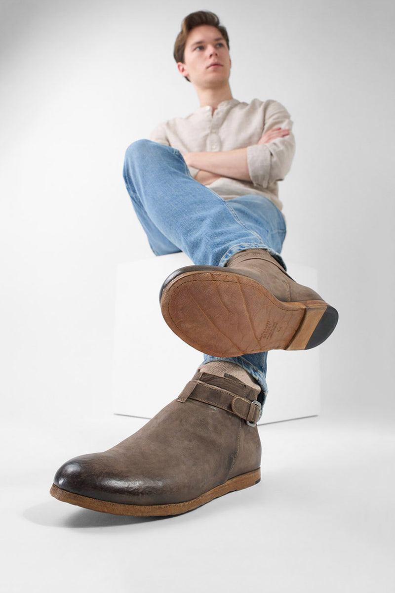 BRUCE dry-terra buckle ankle boots.