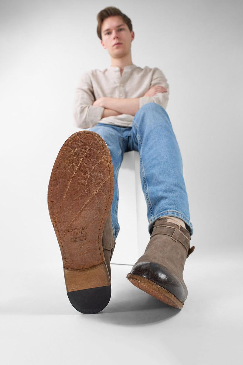 BRUCE dry-terra buckle ankle boots.