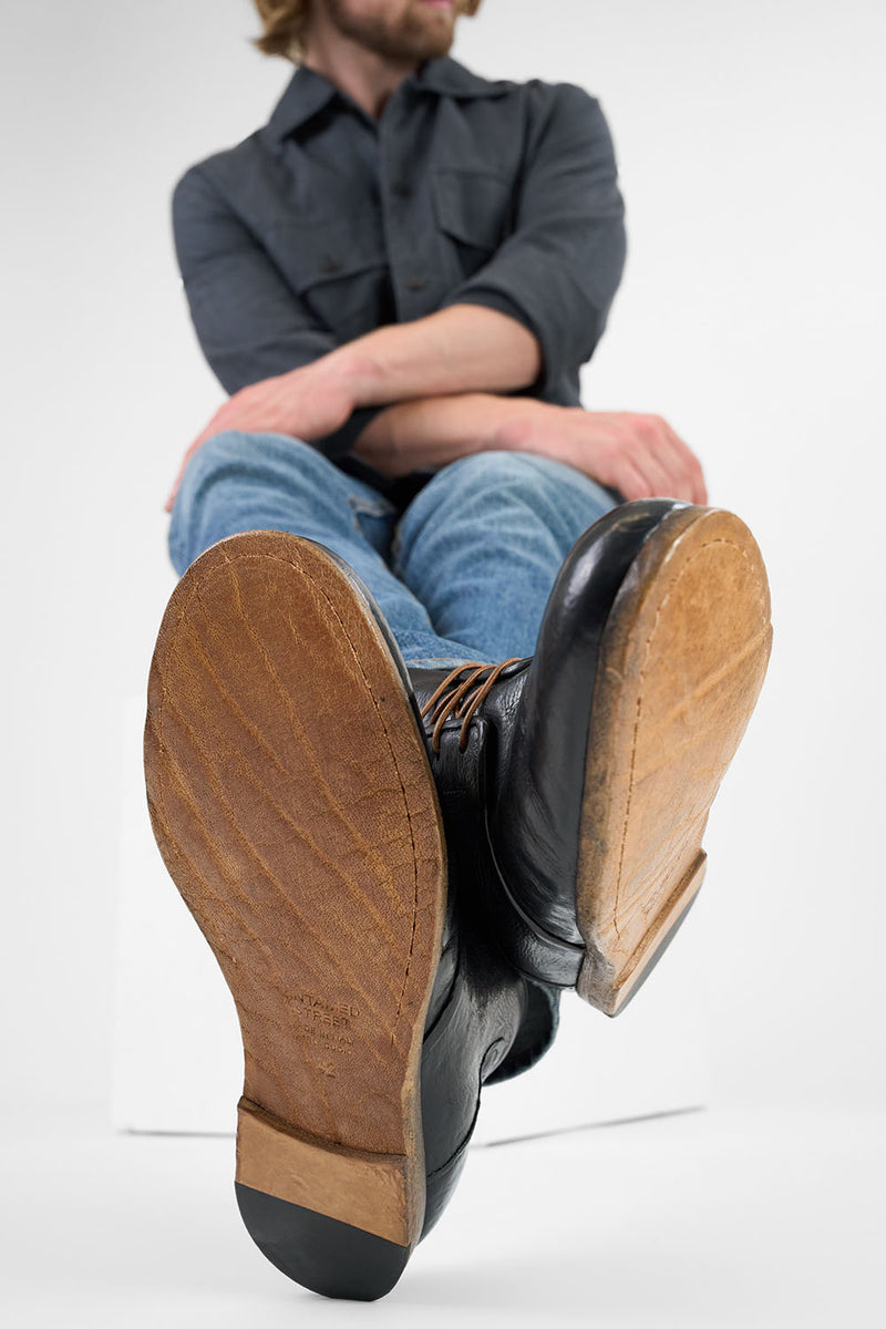 BRUCE rugged-black chukka boots.