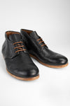 BRUCE men boots chukka black luxury buffalo leather distressed made in italy