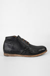 BRUCE men boots chukka black luxury buffalo leather distressed made in italy