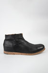 BRUCE rugged-black ankle boots.