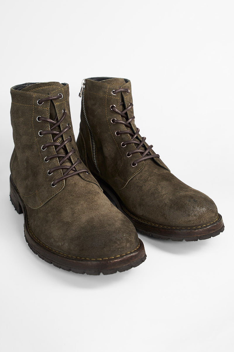 BURTON dark-forest suede ankle boots.
