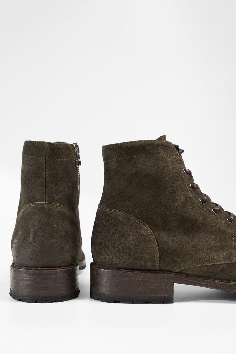 BURTON dark-forest suede ankle boots.