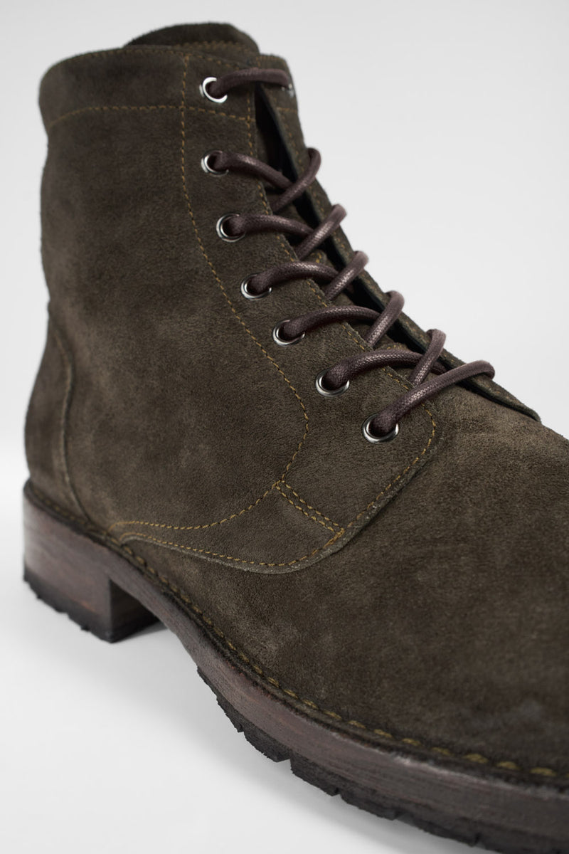 BURTON dark-forest suede ankle boots.